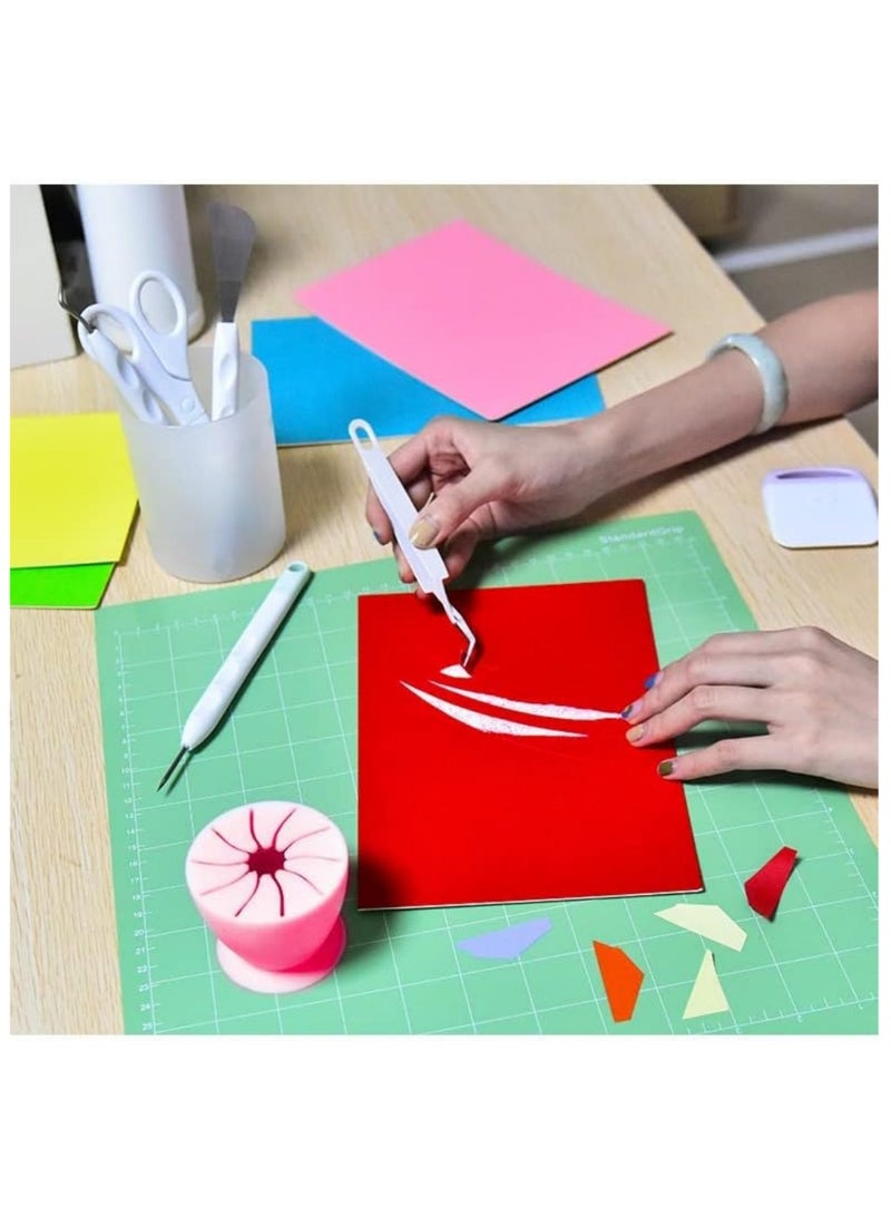 DAILYCHIC Vinyl Weeding Tools Set,Basic Craft Tool Kit Compatible with Cricut Silhouette, Precision Scraper Tweezers Weeder Scissor Spatula Piecing for Die-Cutting Cardstock - Image 5